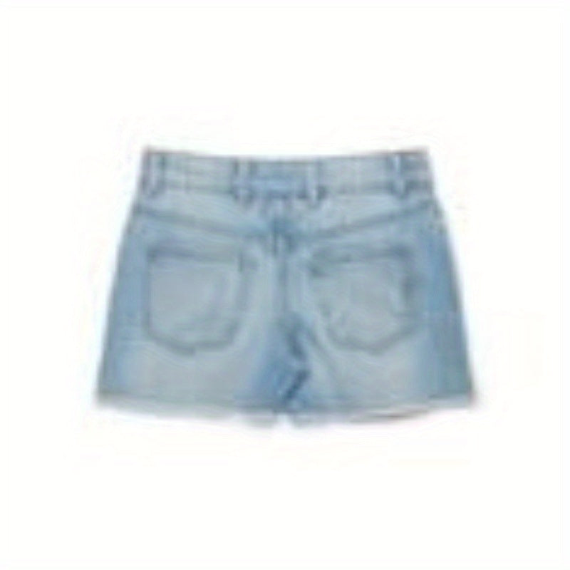 Wonder Nation Tween Girls Cutoff Denim Shorts - Light Blue Distressed Ripped Design, Button Closure, Side Pockets, Casual Summer Style, Perfect for Outdoor Play, Cute Shorts, Playful Design, Comfortable Fit