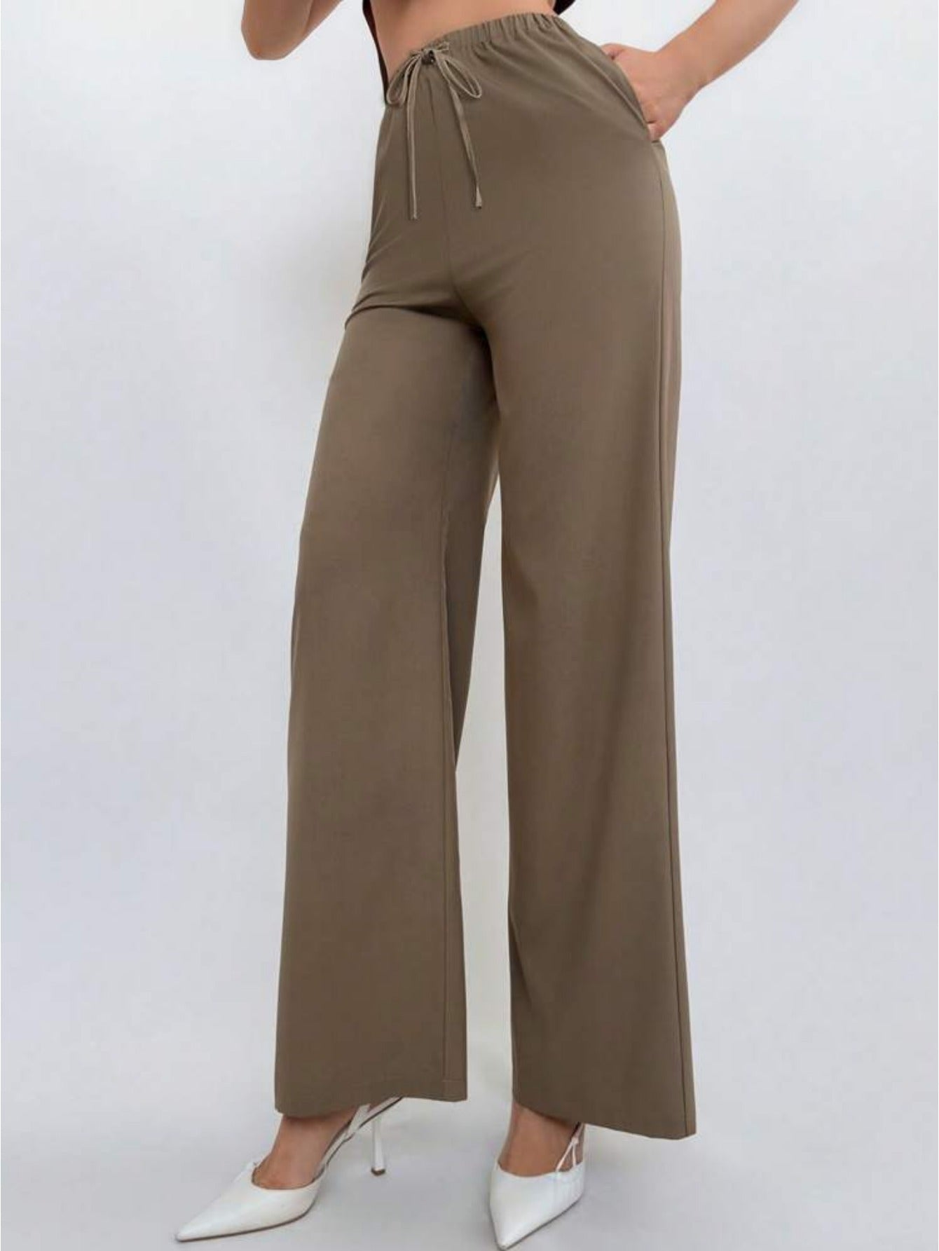 Women's Commuter Two-Piece Set: High-Neck Split Top + Pants