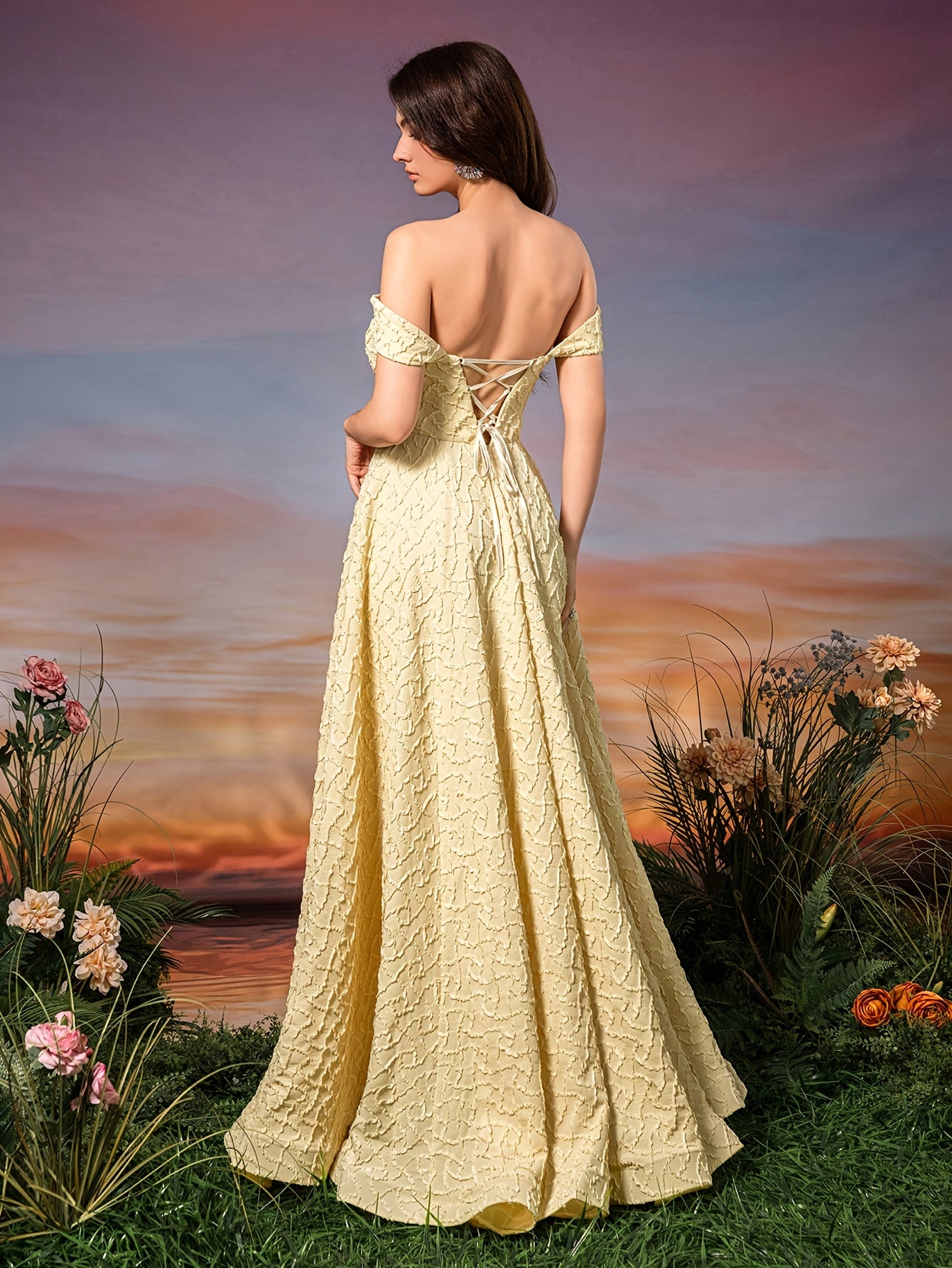 Elegant Women'S Off-Shoulder Mermaid Gown with Ruched Detail - Sleeveless, Strapless, Floor-Length, Polyester, Spring\u002FSummer, Adult Sizes, Elegant Event Wear|Fitted Design|Polyester Fabric