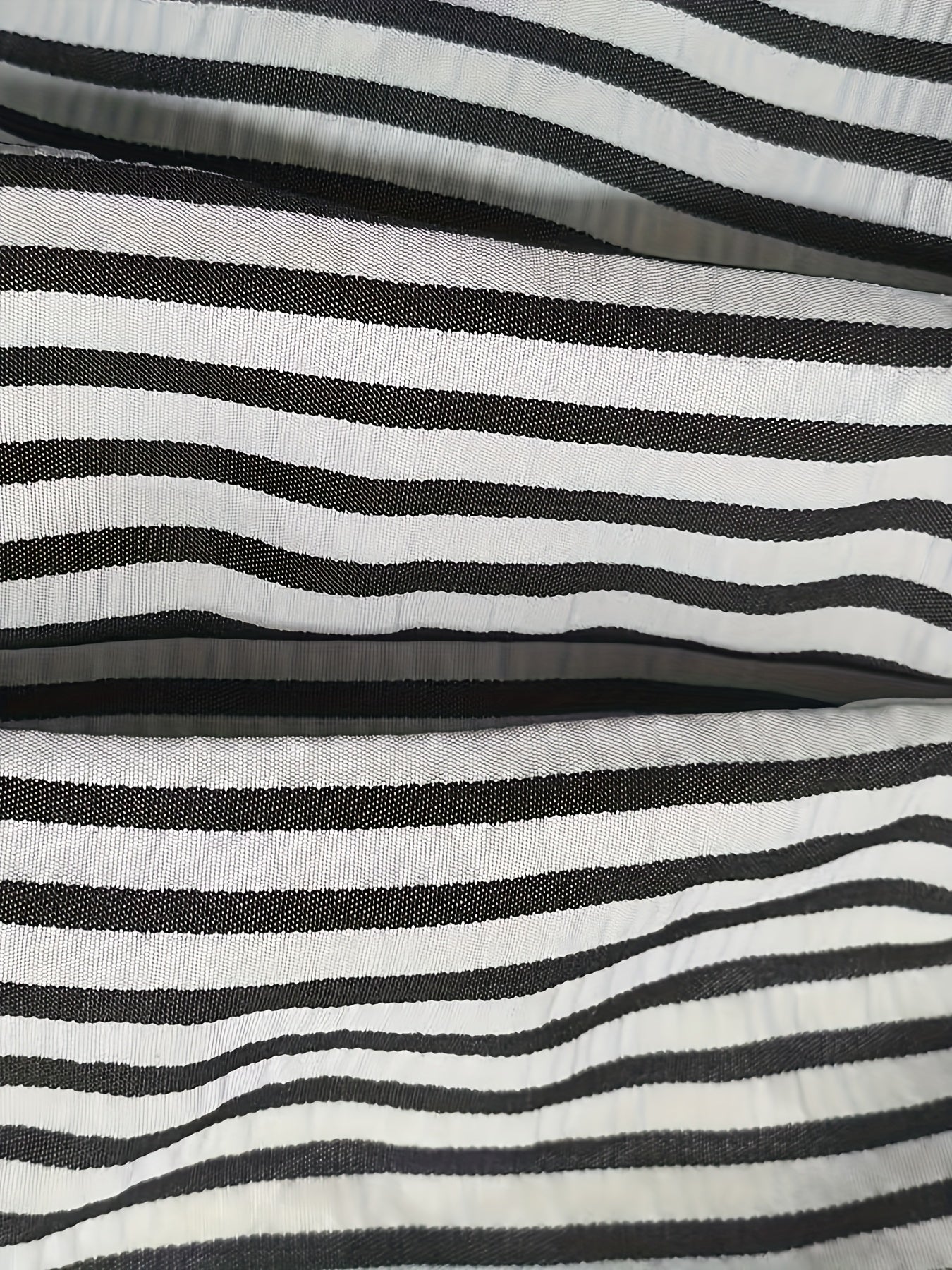 Women'S Striped Casual Wide-Leg Pants with Elastic Waist - Black and White Stripes, Flowing Design for All Seasons, Perfect for Casual Attire