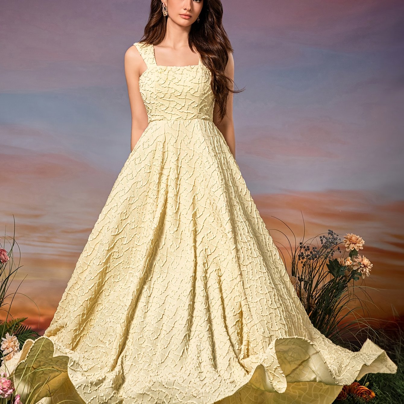 Elegant Women'S Off-Shoulder Mermaid Gown with Ruched Detail - Sleeveless, Strapless, Floor-Length, Polyester, Spring\u002FSummer, Adult Sizes, Elegant Event Wear|Fitted Design|Polyester Fabric