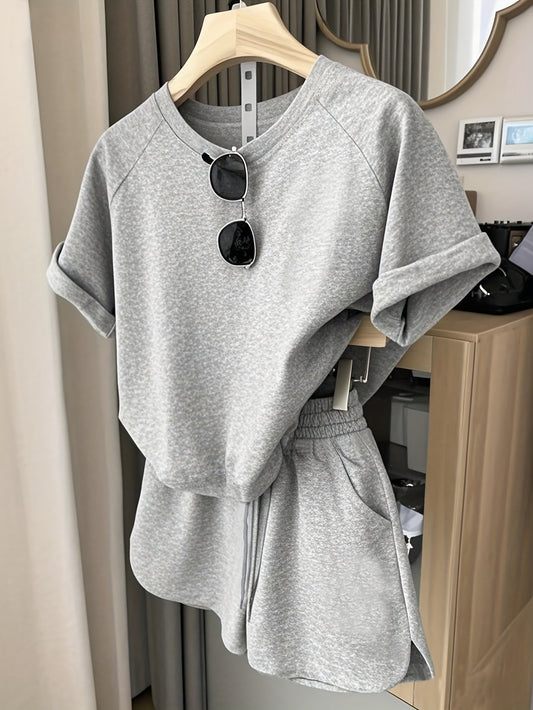 2025 Summer New Women's swear Set Short Sleeve Top+Shorts Set