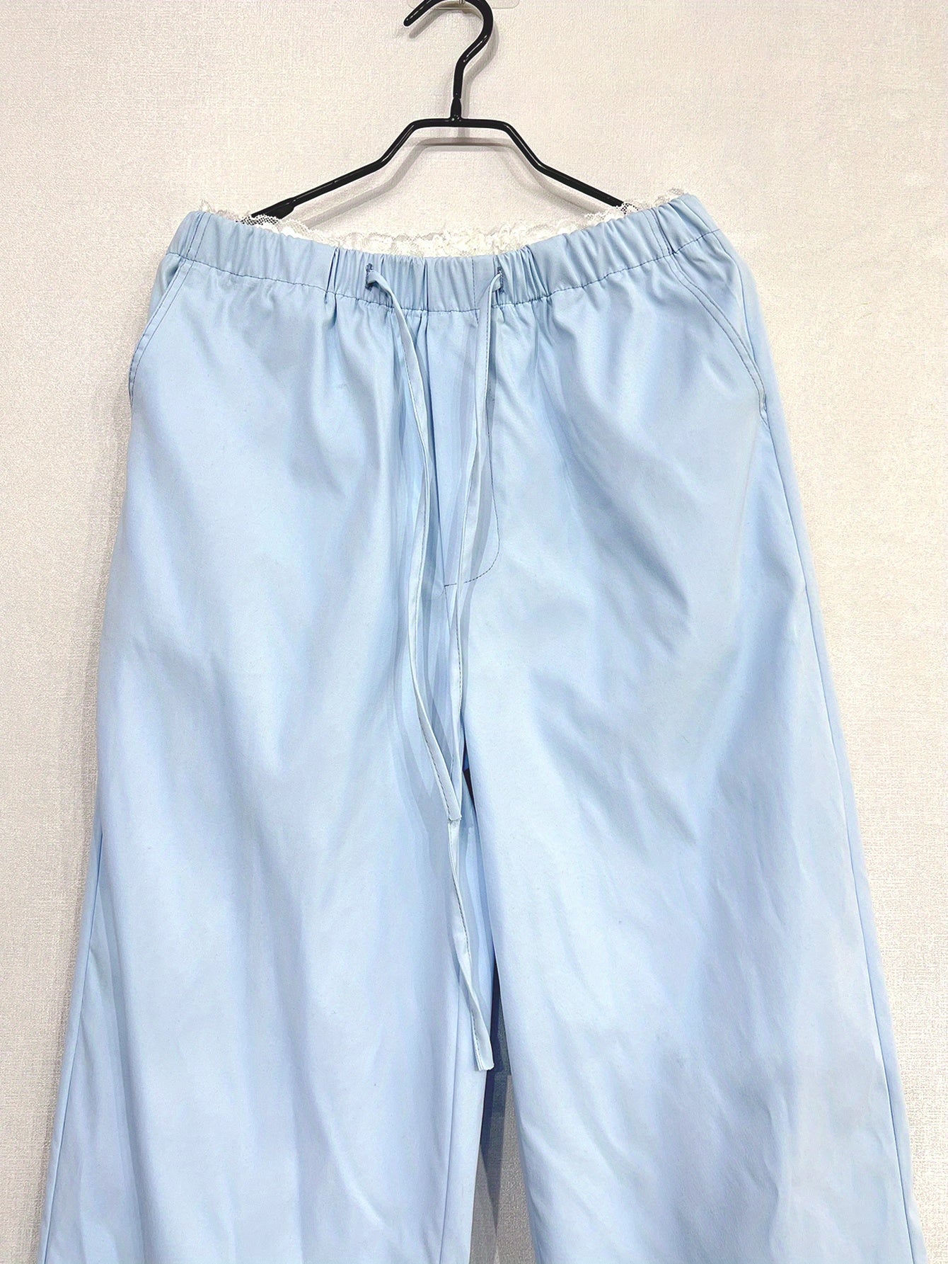 Women'S Y2K Style Straight Leg Joggers - Light Blue Casual Pants with Elastic Waistband, Comfortable Drawstring Design for Casual Attire, Ladies Pants