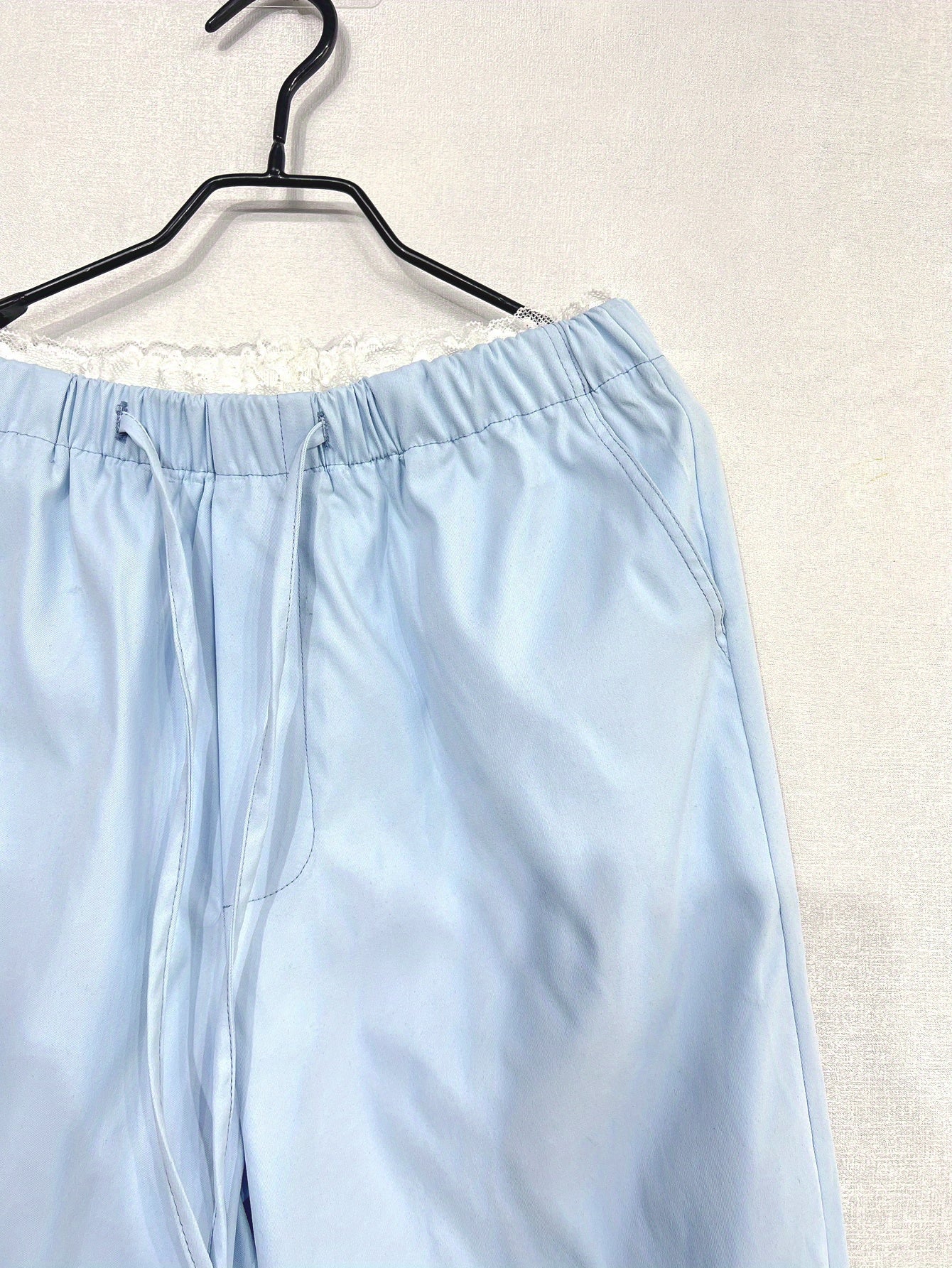 Women'S Y2K Style Straight Leg Joggers - Light Blue Casual Pants with Elastic Waistband, Comfortable Drawstring Design for Casual Attire, Ladies Pants